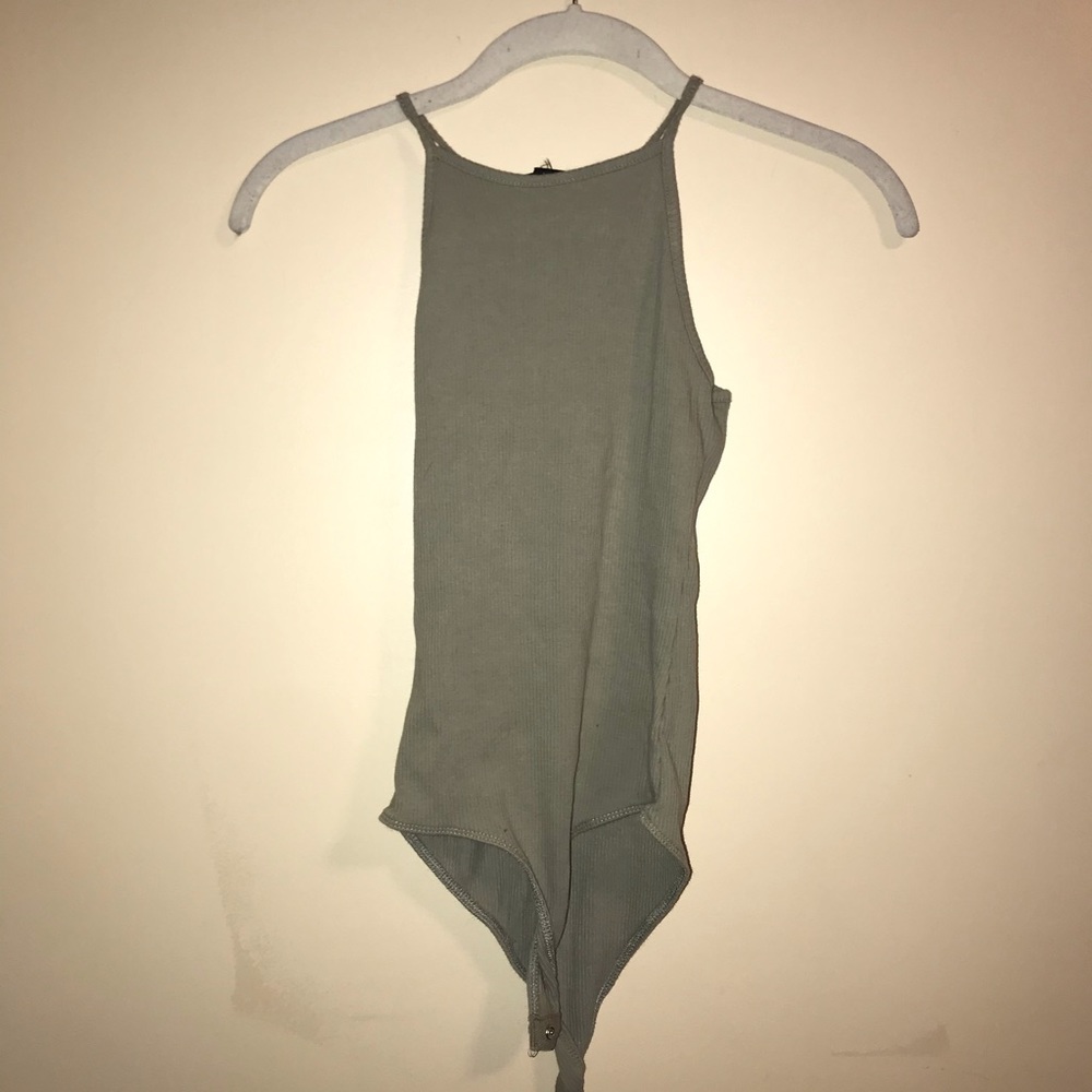 Olive Green Halter Bodysuit